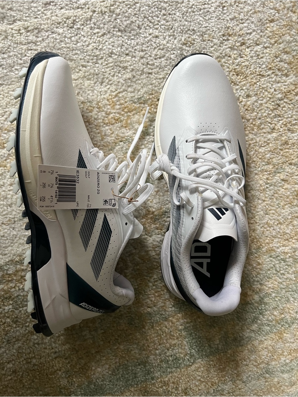 adidas White and Black Athletic Golf Shoes
